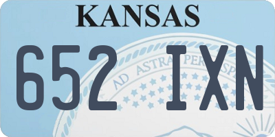 KS license plate 652IXN