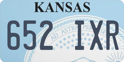 KS license plate 652IXR