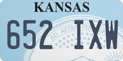 KS license plate 652IXW