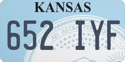 KS license plate 652IYF