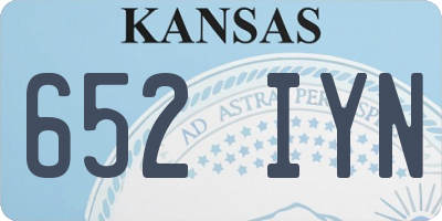 KS license plate 652IYN