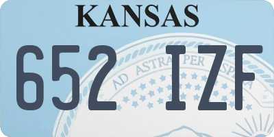 KS license plate 652IZF
