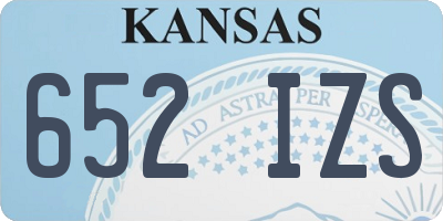KS license plate 652IZS