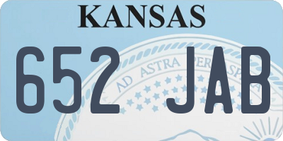 KS license plate 652JAB