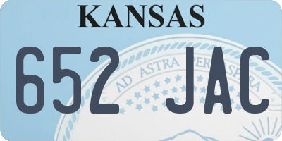 KS license plate 652JAC