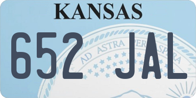 KS license plate 652JAL
