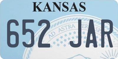 KS license plate 652JAR