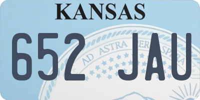KS license plate 652JAU