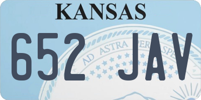 KS license plate 652JAV