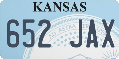 KS license plate 652JAX