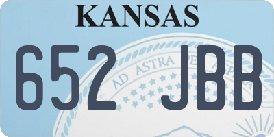 KS license plate 652JBB
