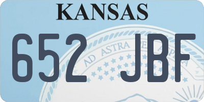 KS license plate 652JBF