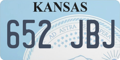 KS license plate 652JBJ