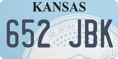 KS license plate 652JBK