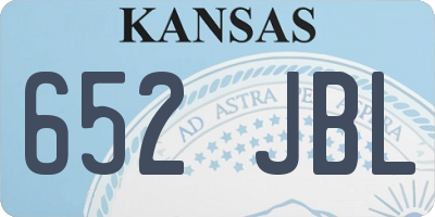 KS license plate 652JBL