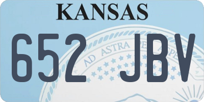 KS license plate 652JBV