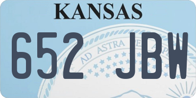 KS license plate 652JBW