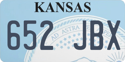 KS license plate 652JBX
