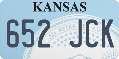 KS license plate 652JCK