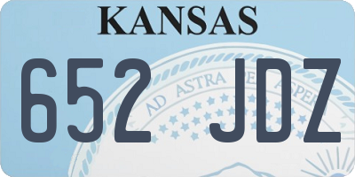 KS license plate 652JDZ