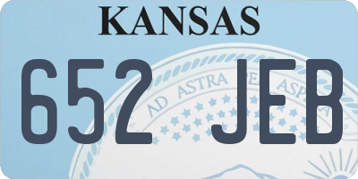 KS license plate 652JEB
