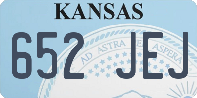 KS license plate 652JEJ
