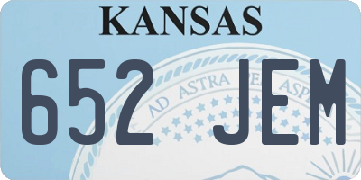 KS license plate 652JEM