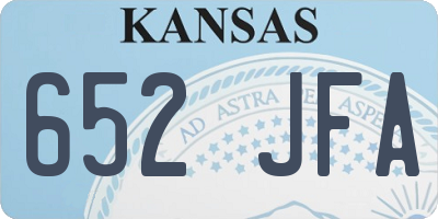 KS license plate 652JFA