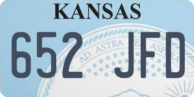 KS license plate 652JFD