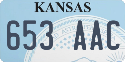 KS license plate 653AAC