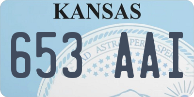 KS license plate 653AAI