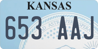 KS license plate 653AAJ