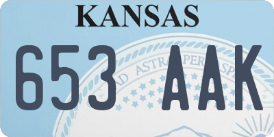 KS license plate 653AAK