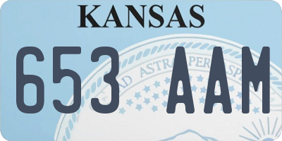 KS license plate 653AAM