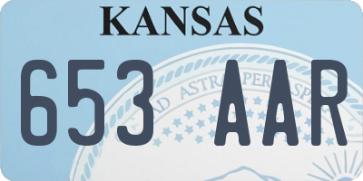 KS license plate 653AAR