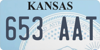 KS license plate 653AAT