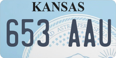 KS license plate 653AAU