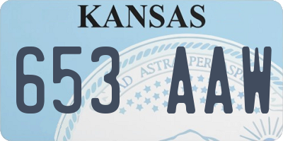 KS license plate 653AAW