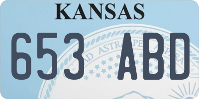 KS license plate 653ABD