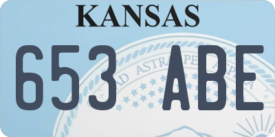 KS license plate 653ABE