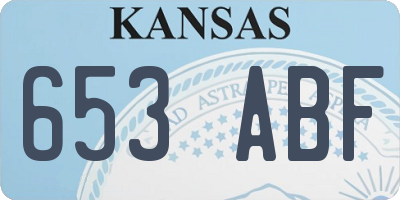 KS license plate 653ABF