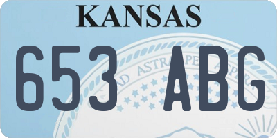 KS license plate 653ABG