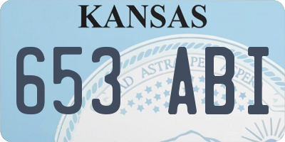 KS license plate 653ABI