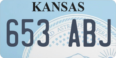 KS license plate 653ABJ