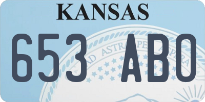 KS license plate 653ABO