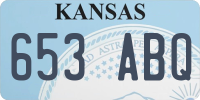 KS license plate 653ABQ
