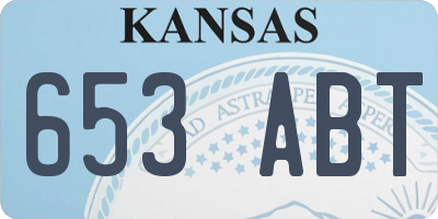 KS license plate 653ABT