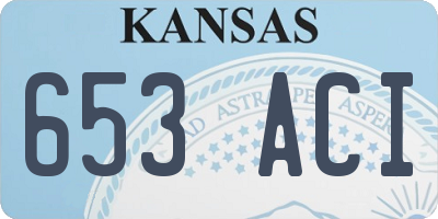 KS license plate 653ACI