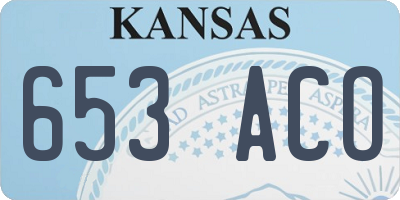 KS license plate 653ACO