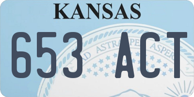 KS license plate 653ACT
